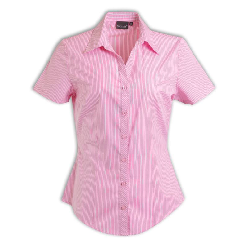 Donna Blouse Short Sleeve - Stripe 5 - Pink - While Stocks Last-10