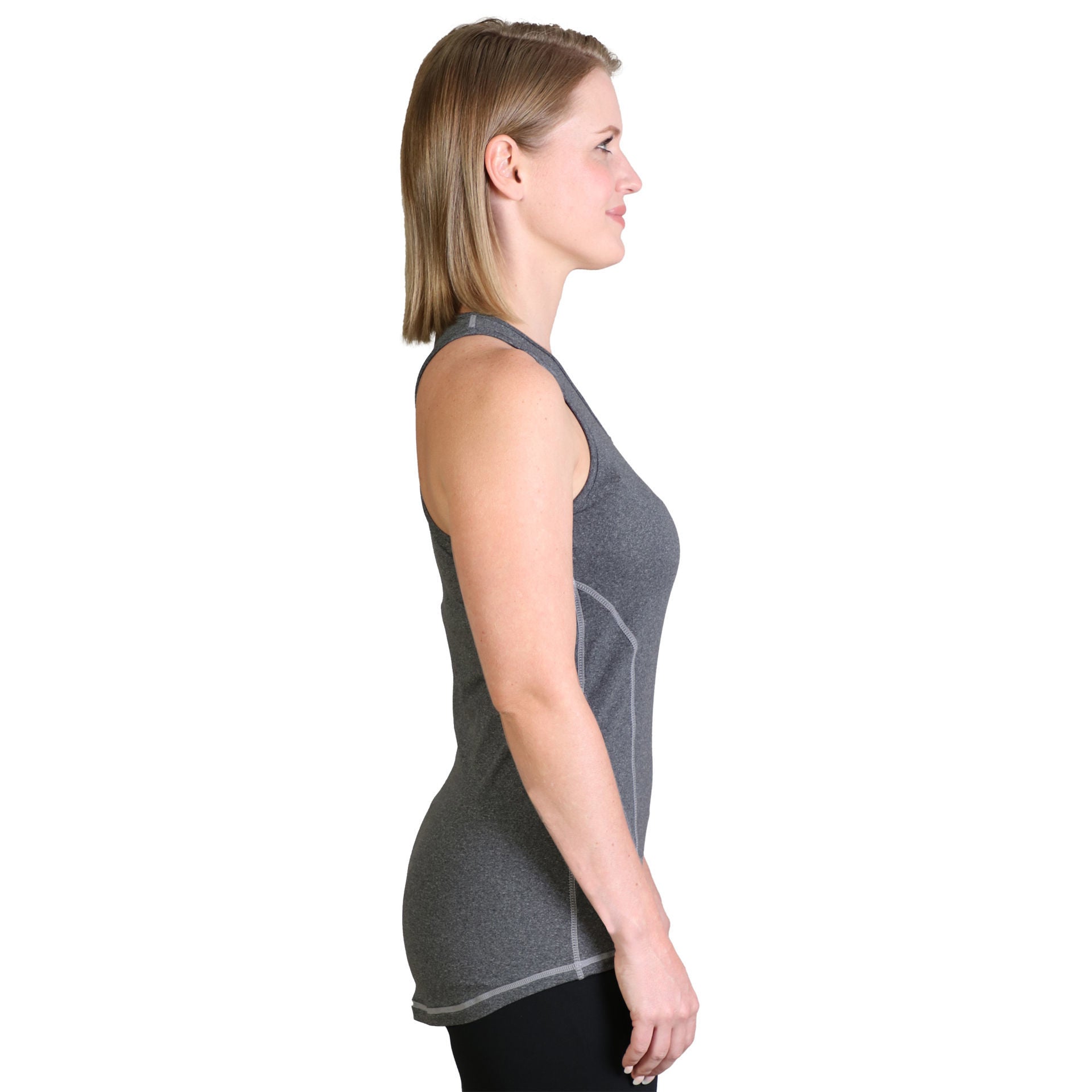 Ladies' Active Top - End Of range - 	Graphite Melange-1