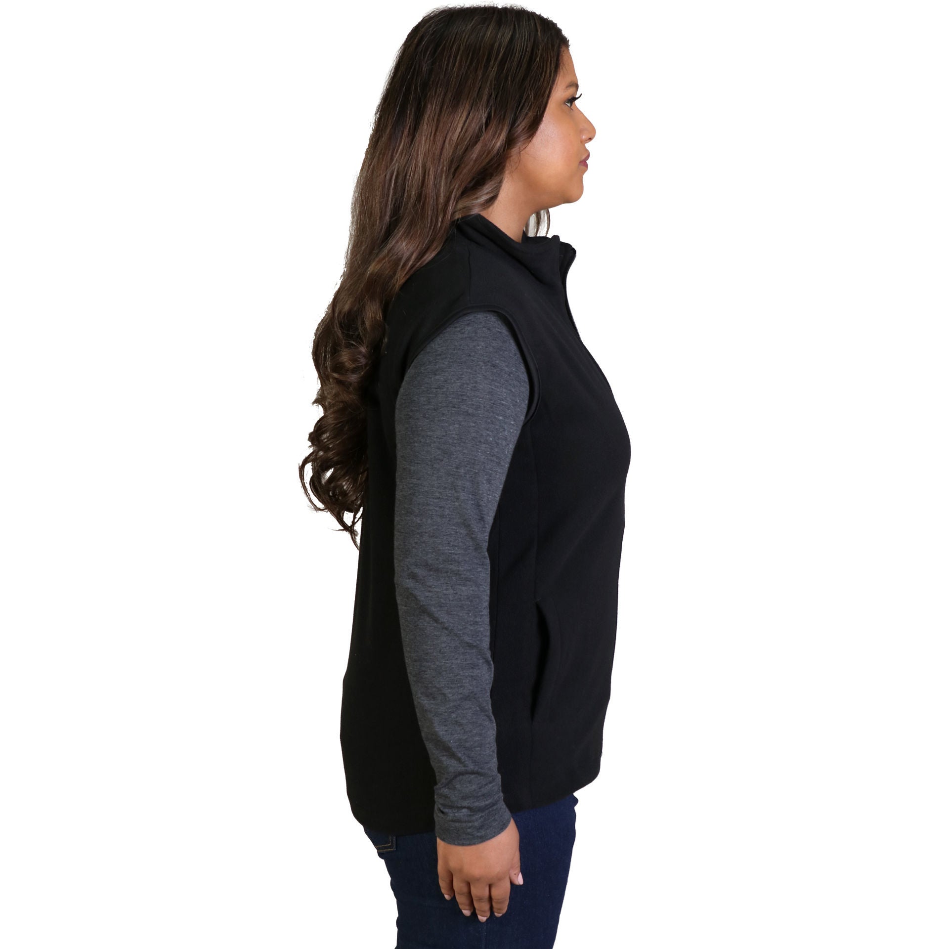 Belle Fleece - Sleeveless - Black - End Of Range-1