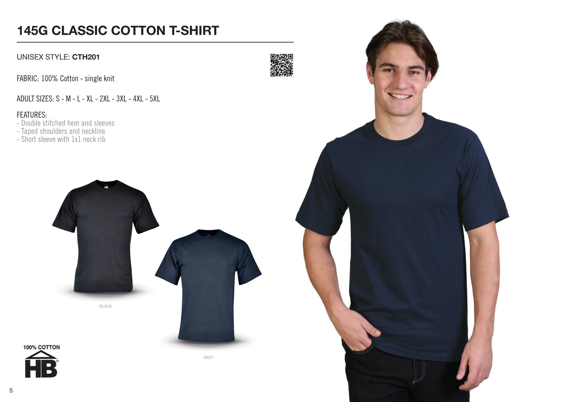 145g Classic Cotton T-Shirt-5