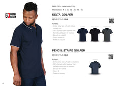 Pencil Stripe Golfer - Navy/white-1