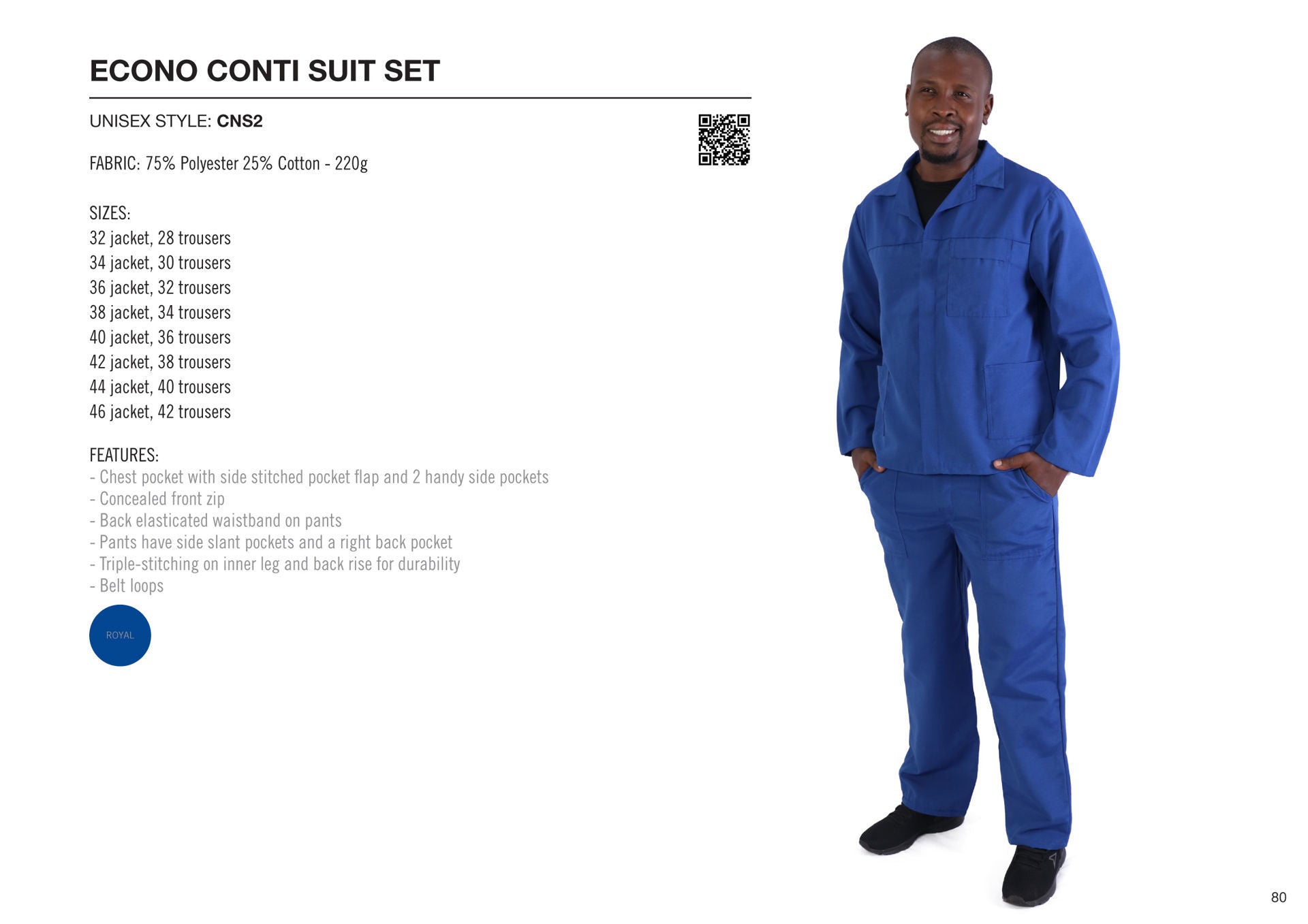 Econo Conti Suit Set - 220gsm Polycotton 75/25-4