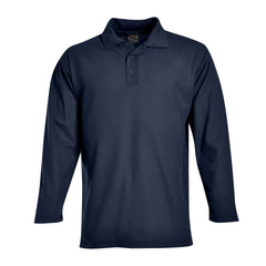Long Sleeve Pique Knit Polo - Cadet blue - while stocks last-0