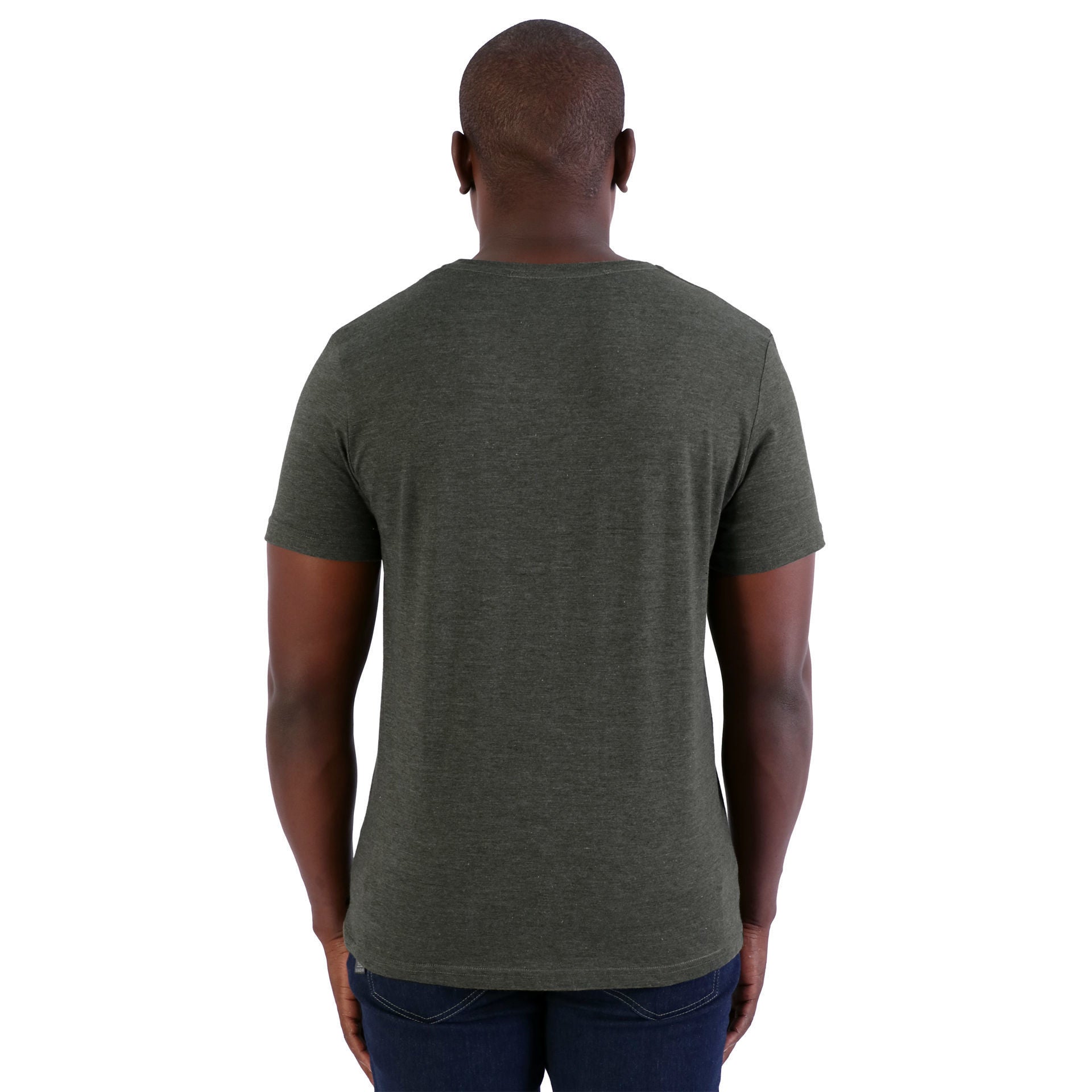 140g Urban Lifestyle V-Neck T-Shirt - End of range -  Army green melange-2