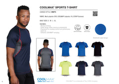 Coolmax Sports Tee - Black / Royal - End of Range-3