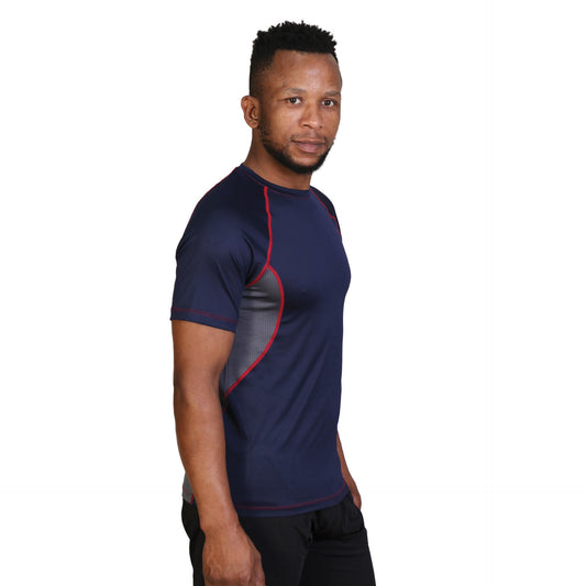 Coolmax Sports Tee - Navy/Grey - End Of Range-0