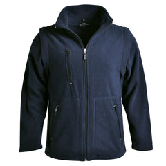 Ladies Zip Off Sleeve Polar Fleece - Navy - End Of Range-0