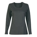 Ladies 150g Fashion Fit T-Shirt - long sleeve - Charcoal - End Of Range