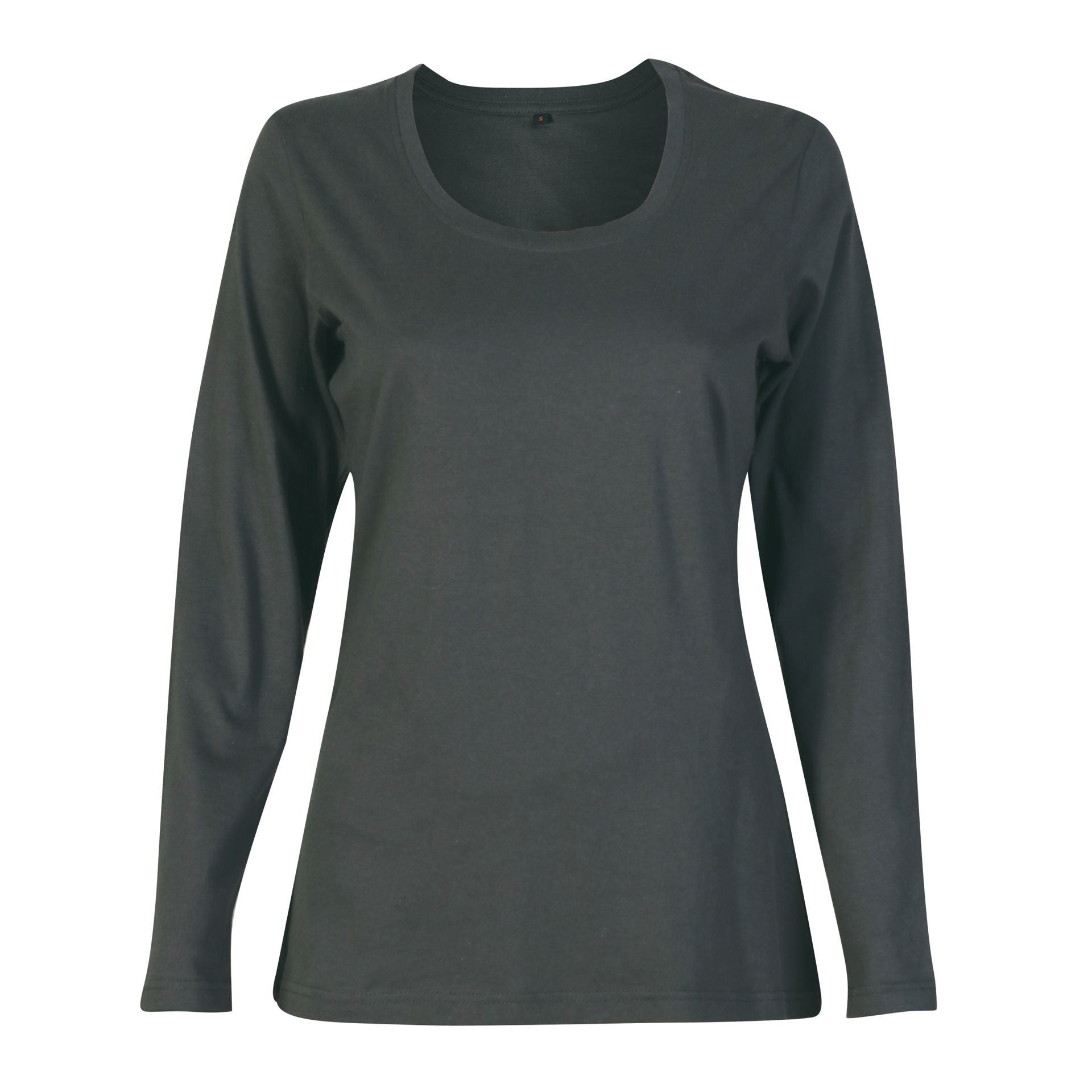 Ladies 150g Fashion Fit T-Shirt - long sleeve - Charcoal - End Of Range