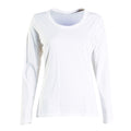 Ladies 150g Fashion Fit T-Shirt - long sleeve -White - End Of Range