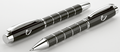 Brass Ballpoint Pen with Chrome and Carbon Fibre Barrel-0