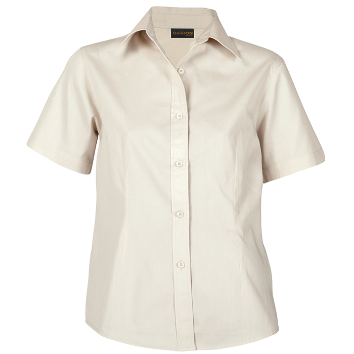 Brushed Cotton Twill Blouse Short Sleeve Ladies-3