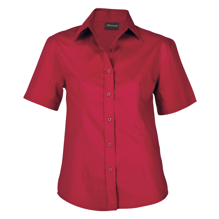 Brushed Cotton Twill Blouse Short Sleeve Ladies-5