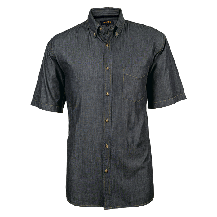 Denver Denim Shirt Short Sleeve Mens-0