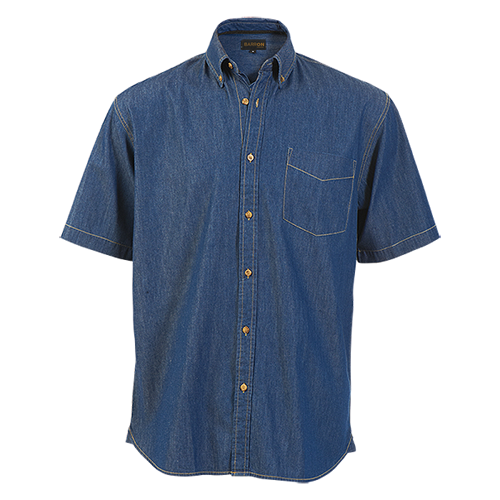 Denver Denim Shirt Short Sleeve Mens-1