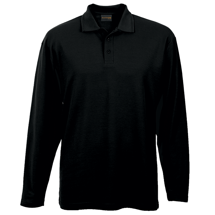 175g Pique Knit Long Sleeve Golfer Mens-0