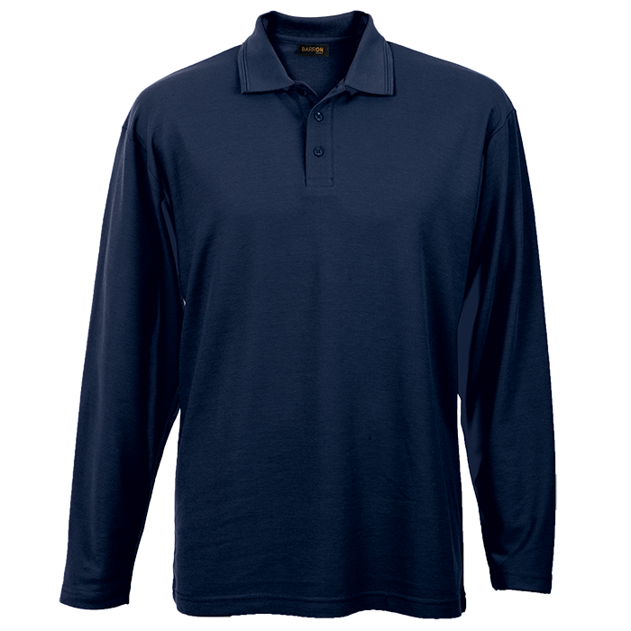 175g Pique Knit Long Sleeve Golfer Mens-2