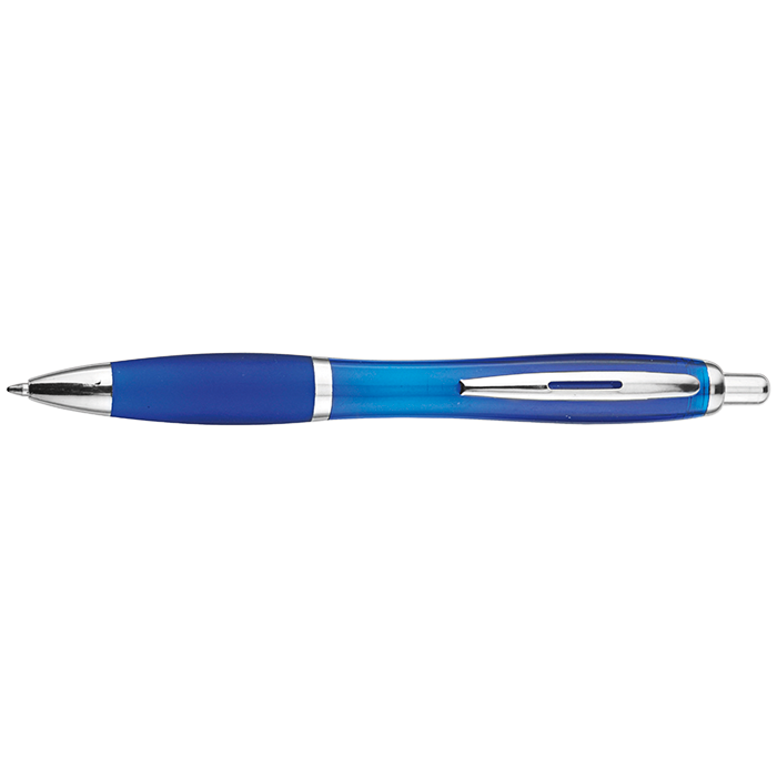 Curved Design Ballpoint Pen with Coloured Barrel-1