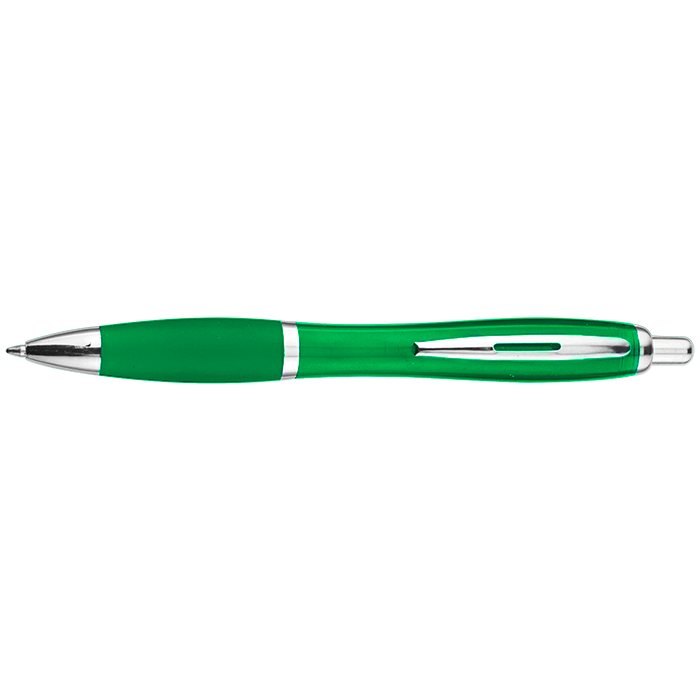 Curved Design Ballpoint Pen with Coloured Barrel-2