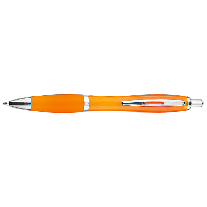 Curved Design Ballpoint Pen with Coloured Barrel-3