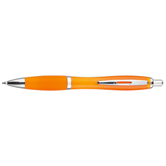 Curved Design Ballpoint Pen with Coloured Barrel-3