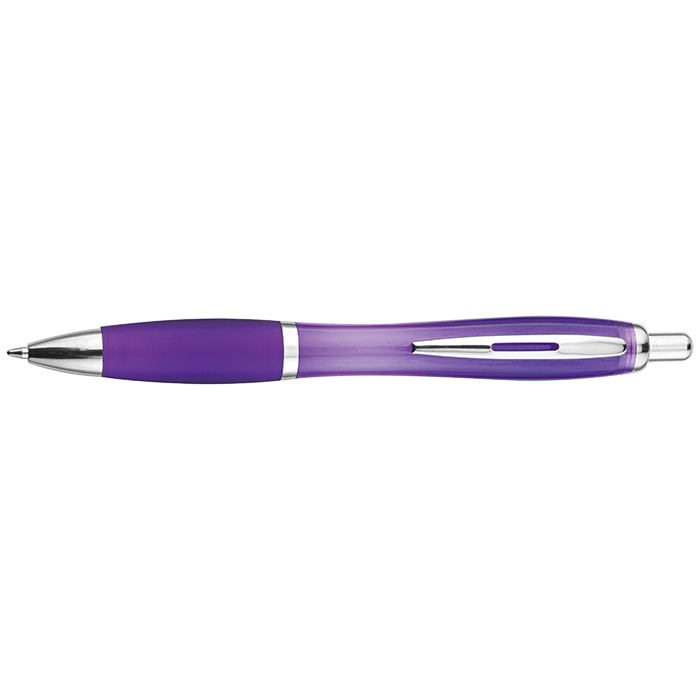 Curved Design Ballpoint Pen with Coloured Barrel-4