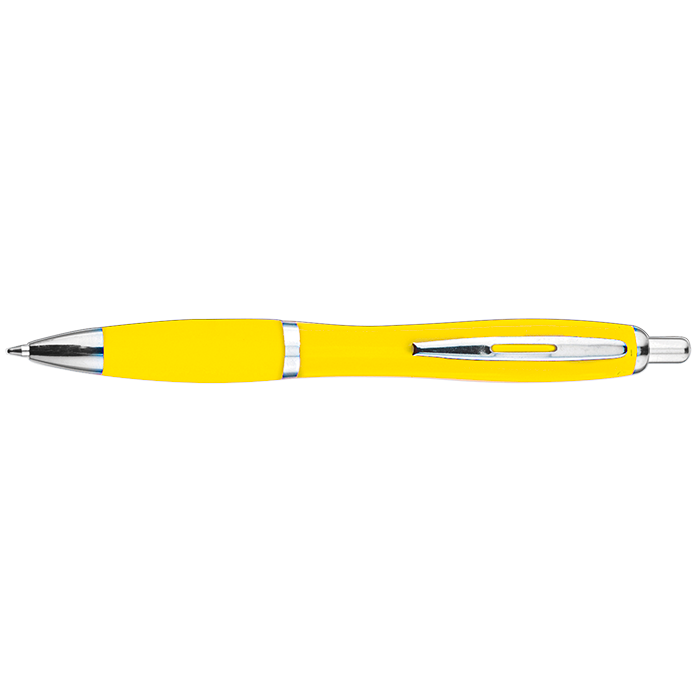 Curved Design Ballpoint Pen with Coloured Barrel-7