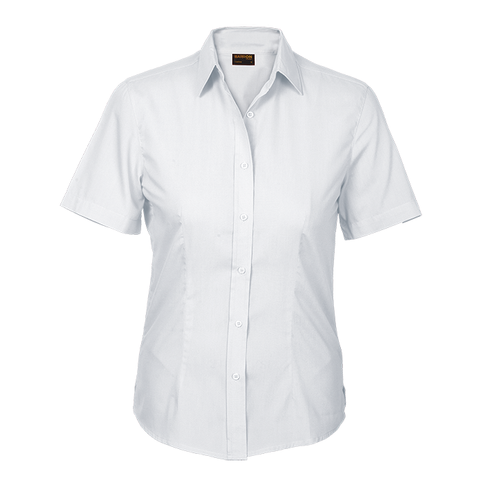 Basic Poly Cotton Blouse Short Sleeve Ladies-5