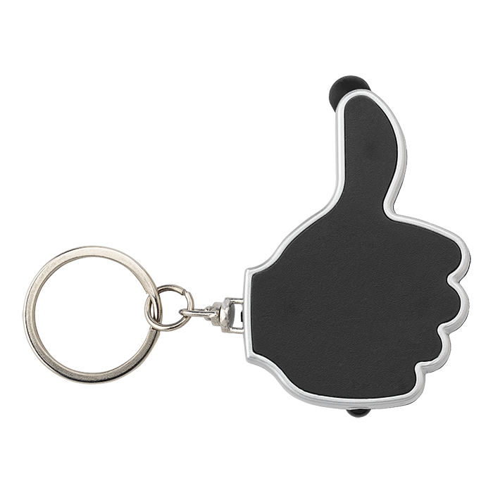 3 in 1 Thumbs Up Keychain with Stylus and LED Light-0