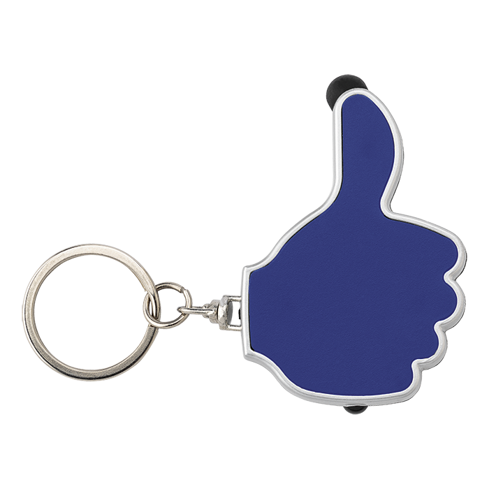 3 in 1 Thumbs Up Keychain with Stylus and LED Light-1