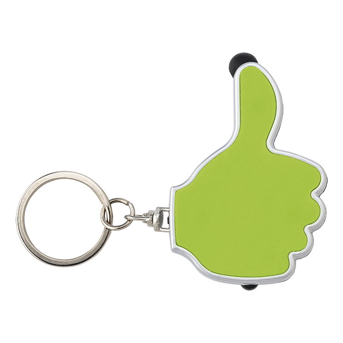 3 in 1 Thumbs Up Keychain with Stylus and LED Light-2