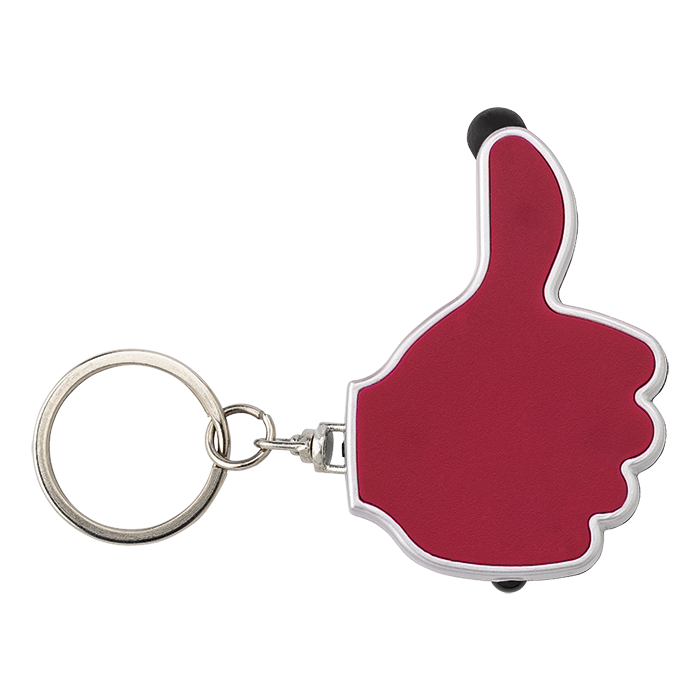 3 in 1 Thumbs Up Keychain with Stylus and LED Light-3