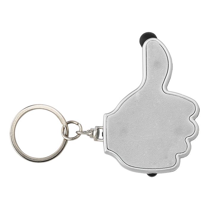 3 in 1 Thumbs Up Keychain with Stylus and LED Light-4