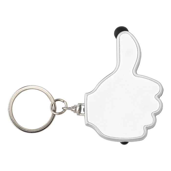 3 in 1 Thumbs Up Keychain with Stylus and LED Light-5