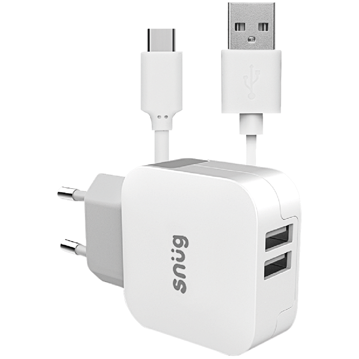 Snug Home Charger With USB Type-C Charge and Sync Cable-0