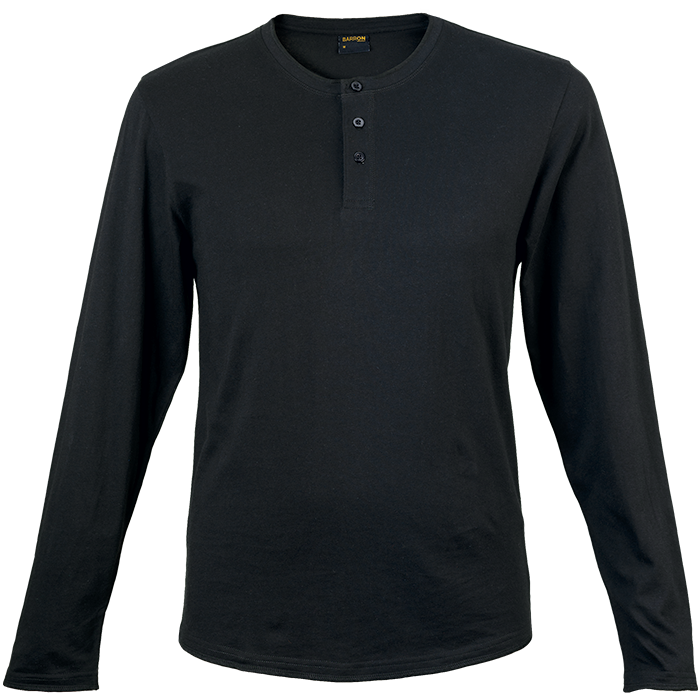 145g Henley Long Sleeve T-Shirt Mens-0