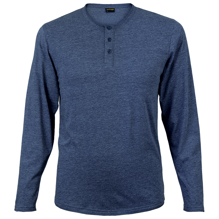 145g Henley Long Sleeve T-Shirt Mens-2