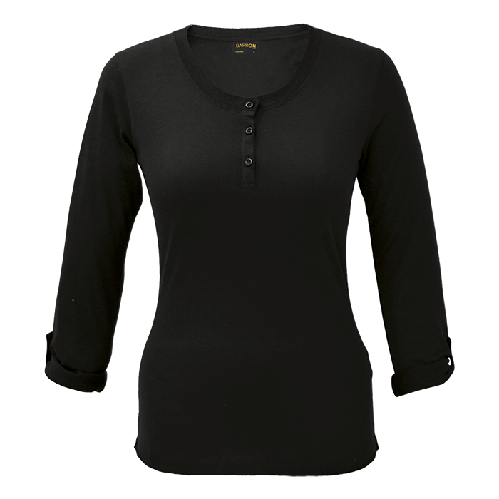 145g Henley Long Sleeve T-Shirt Ladies-0