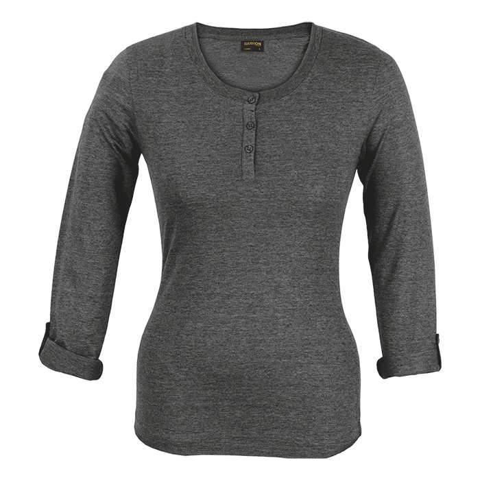 145g Henley Long Sleeve T-Shirt Ladies-1