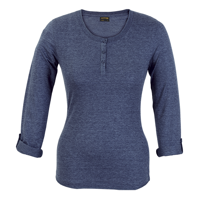 145g Henley Long Sleeve T-Shirt Ladies-2