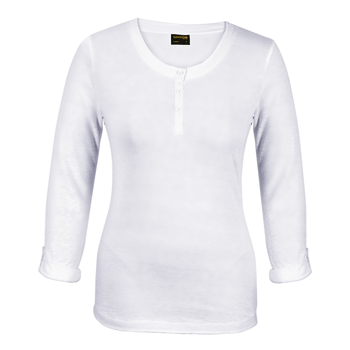 145g Henley Long Sleeve T-Shirt Ladies-3