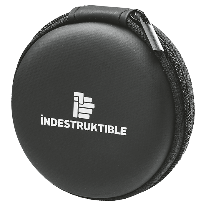 IND Aux Earphone with mic in round PU case-0