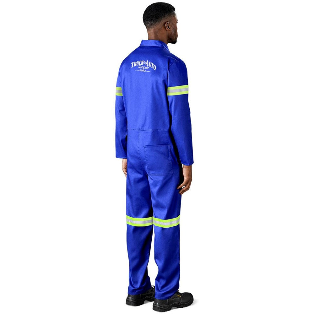 Safety Polycotton Boiler Suit - Reflective Arms & Legs - Yellow Tape-1