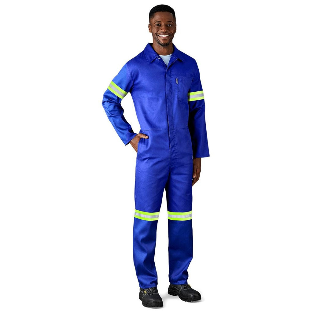 Safety Polycotton Boiler Suit - Reflective Arms & Legs - Yellow Tape-4