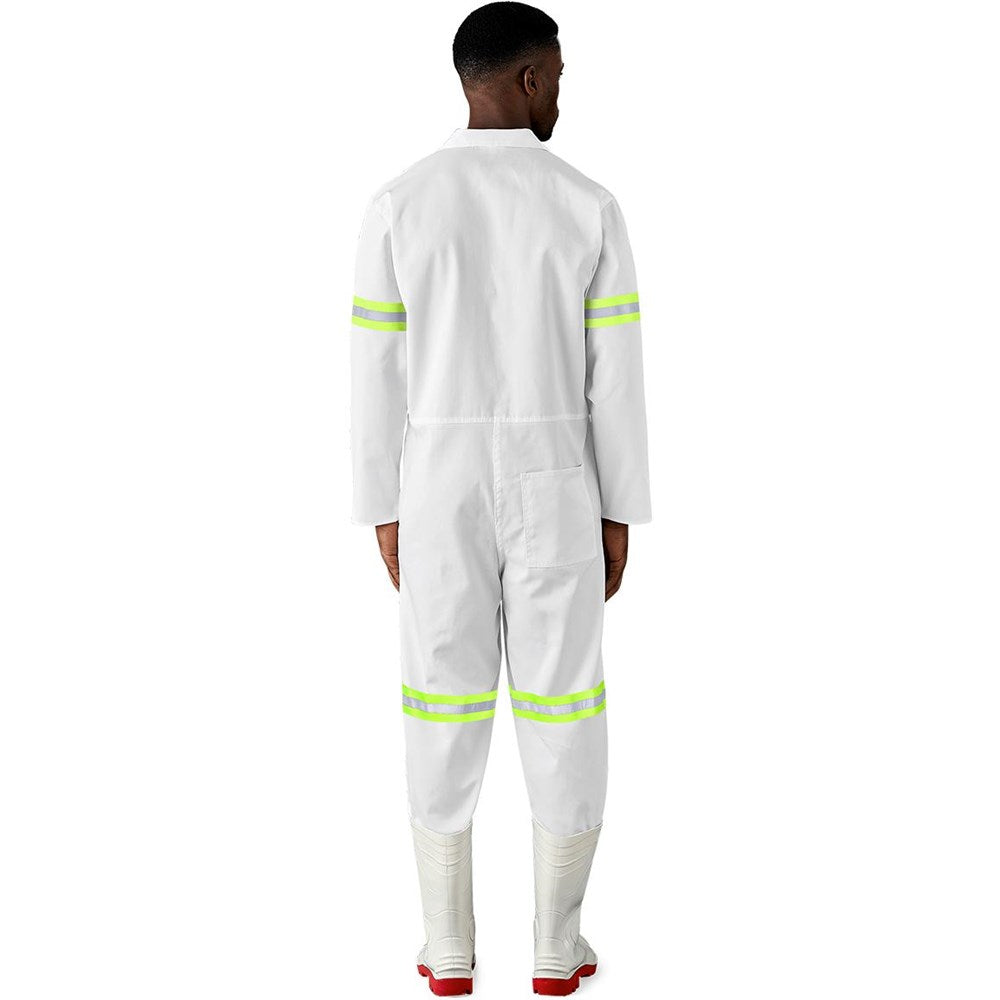 Safety Polycotton Boiler Suit - Reflective Arms & Legs - Yellow Tape-6