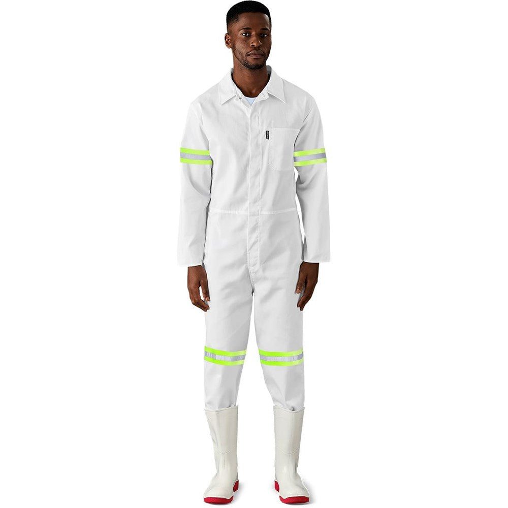 Safety Polycotton Boiler Suit - Reflective Arms & Legs - Yellow Tape-7