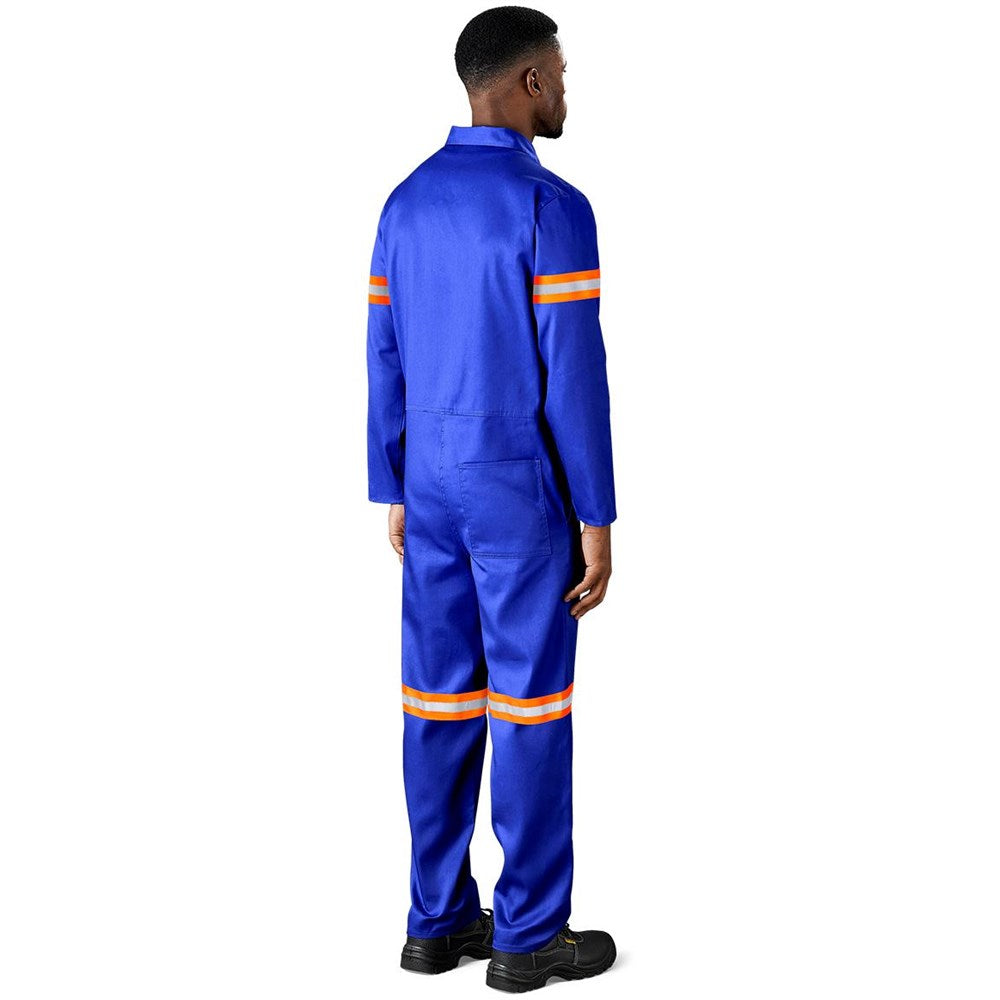 Safety Polycotton Boiler Suit - Reflective Arms & Legs - Orange Tape-2