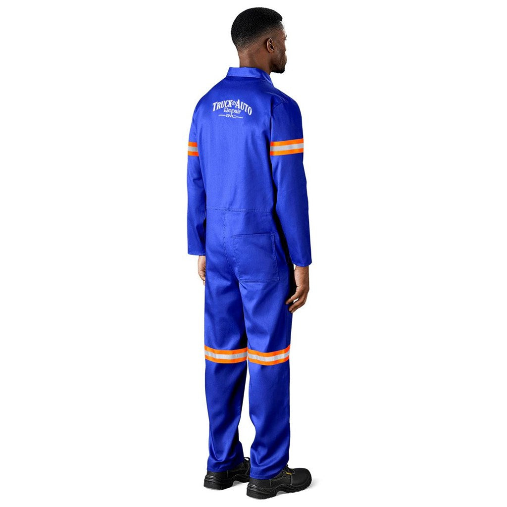 Safety Polycotton Boiler Suit - Reflective Arms & Legs - Orange Tape-1