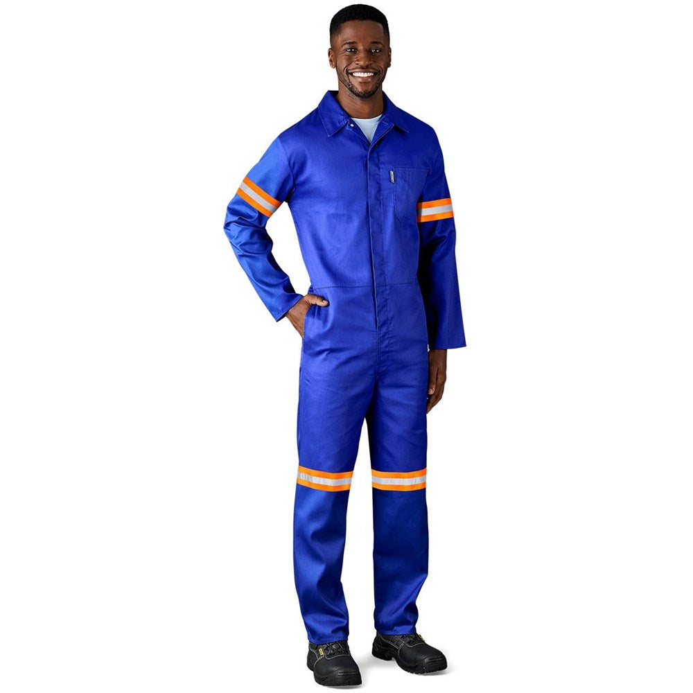 Safety Polycotton Boiler Suit - Reflective Arms & Legs - Orange Tape-3