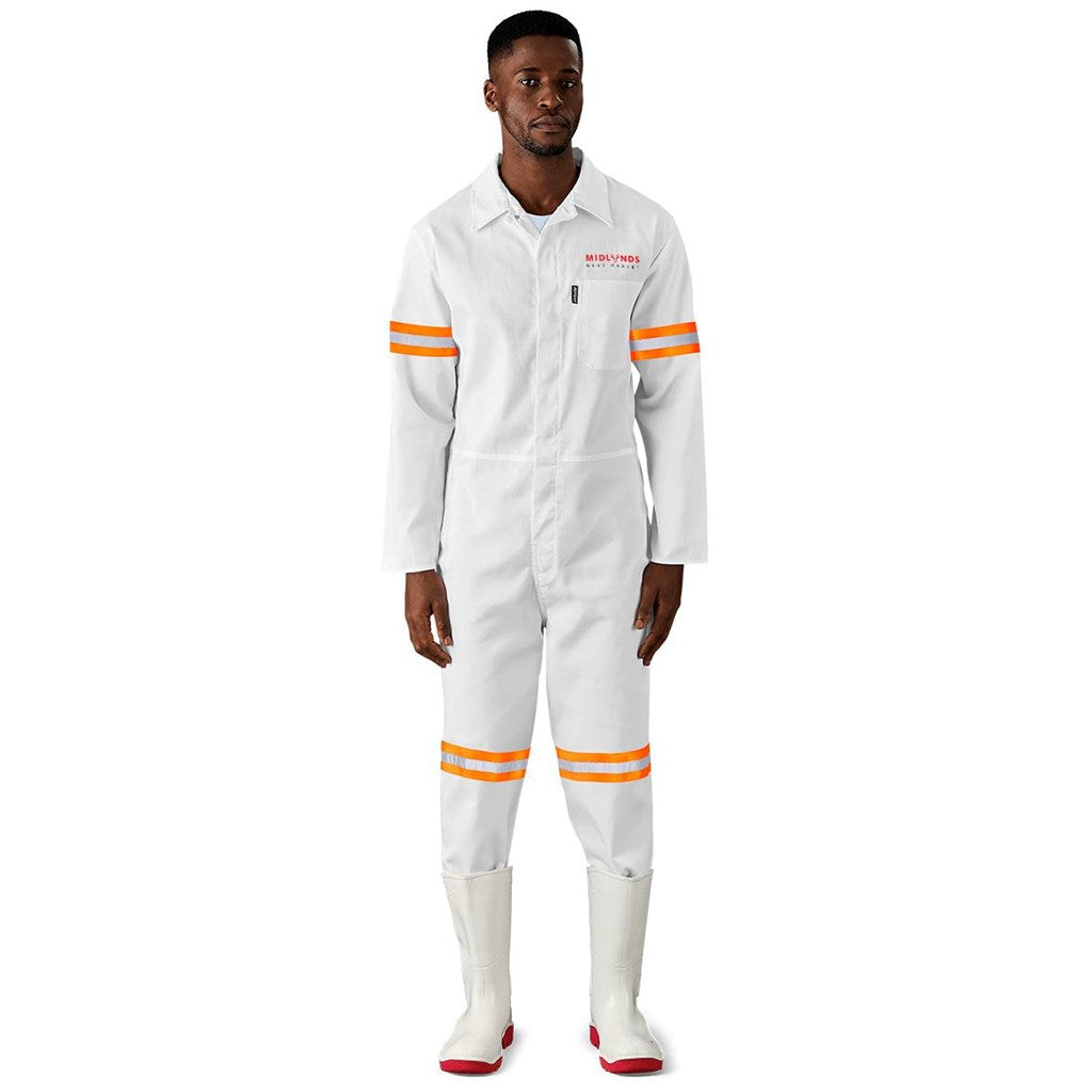 Safety Polycotton Boiler Suit - Reflective Arms Legs & Back - Orange Tape-4